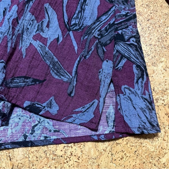 Habitat Button Cowl Linen Blend Top In Berry Sz M - Picture 5 of 12